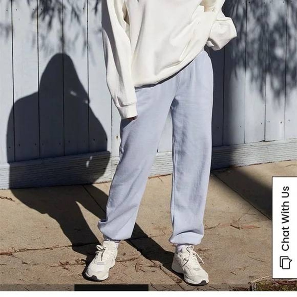 John Galt Womens Light Blue Size S Fleece Jogger Sweatpants Elastic Waist Lounge